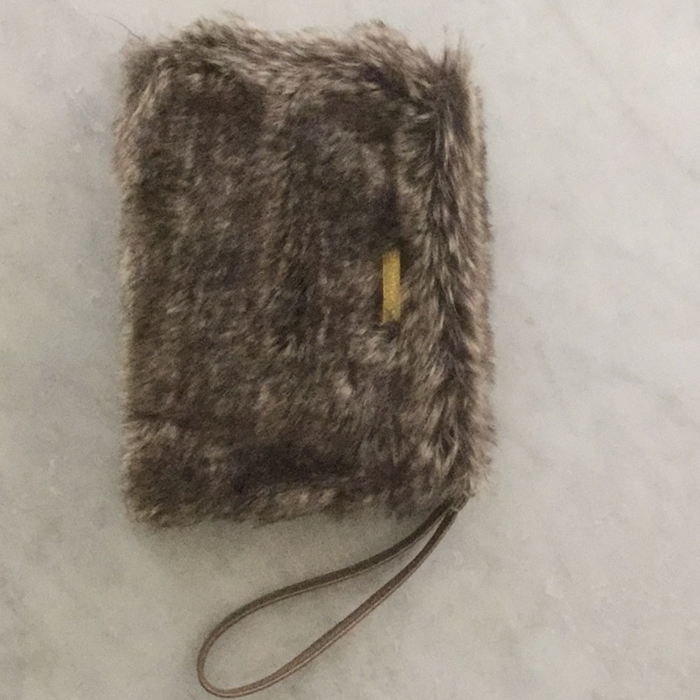 Catherine Malandrino Faux Fur Wristlet Clutch